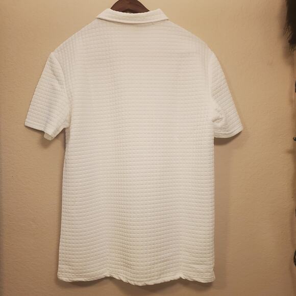 Men's Cream Casual Short Sleeve Shirt and Shorts Set w/Pockets Sz M - Picture 3 of 6